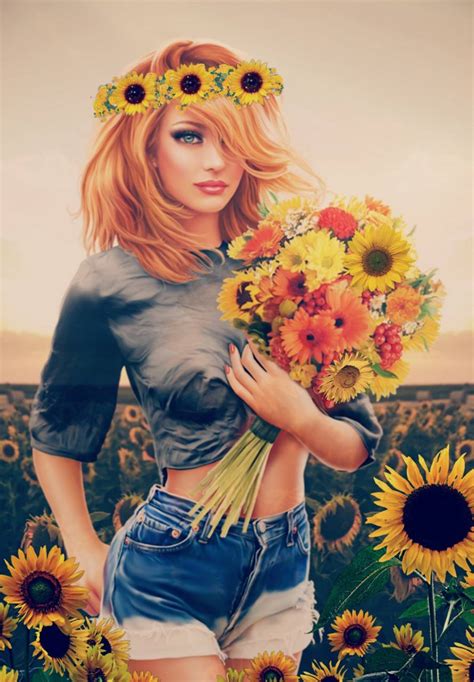 Sunflower Girl Wallpapers Top Free Sunflower Girl Backgrounds Wallpaperaccess
