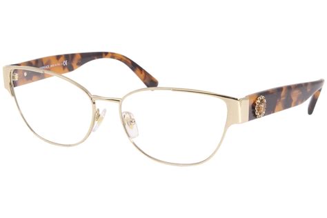 versace 1267 b 1252 eyeglasses women s pale gold full rim cat eye optical frame