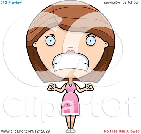 Cartoon Of A Mad Pregnant Woman Royalty Free Vector Clipart By Cory Thoman 1212629