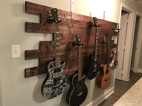 Diy Guitar Wall Mount Wood Diy Guitar Display Frame Guitar Display