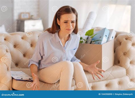 Expressive Desperate Woman Not Believing In Being Jobless Stock Photo Image Of Emotional
