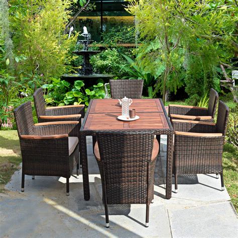 Acacia Wood Outdoor Patio Dining Set My Inviting Home