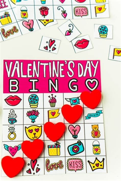 Free Printable Valentines Bingo Game 40 Cards Play Party Plan