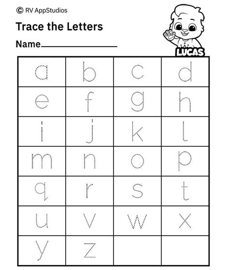Lowercase Letters Free Printable Worksheets