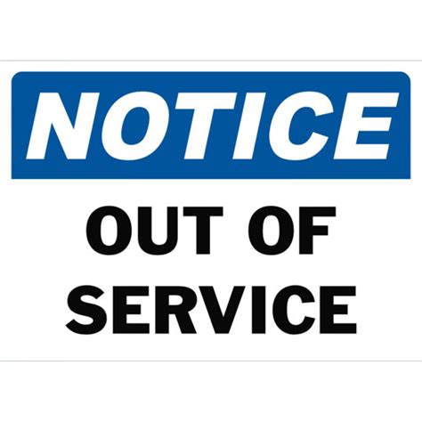 Printable Out Of Service Sign
