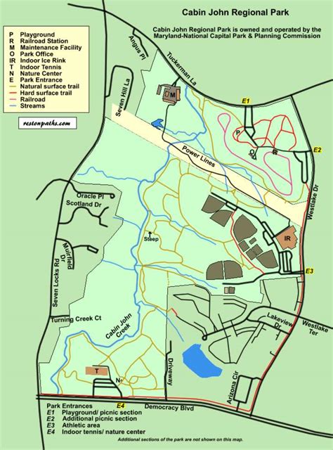 The watershed covers an area of 26 square miles (67 km2). Cabin John Regional Park