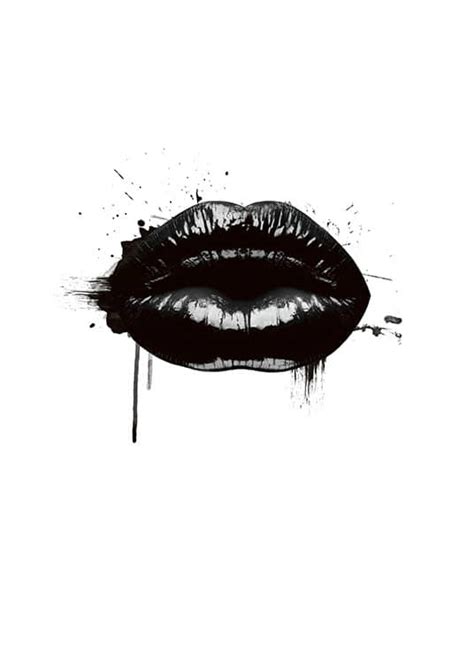 Poster di moda con fotografia in bianco e nero di labbra ... ¡la calidad se puede observar y palpar!