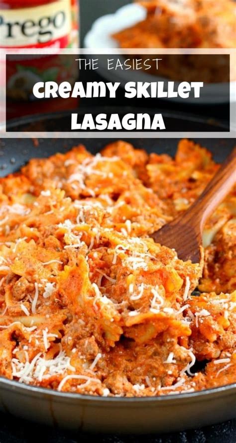 Creamy Skillet Lasagna Recipe With Bowtie Pasta Pumpkin N Spice