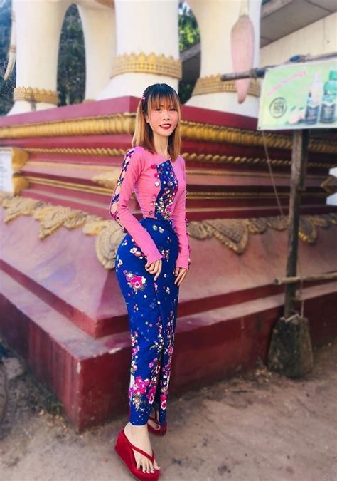 Pin By Self On Myanmar Girl Su Mo Mo Naing With Myanmar Dress High Heel Sandals Platform
