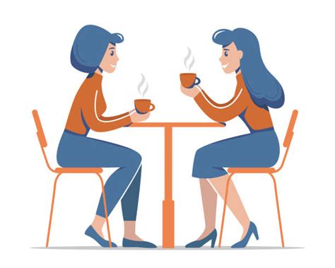 Two People Having Coffee Illustrations Royalty Free Vector Graphics