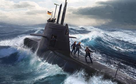 The 'green' technology submarine u212a designed by german naval shipyard howaldtswerke deutsche werft, is the first of its kind of craft. U-31(NATO Designation S181) - Submariner Art