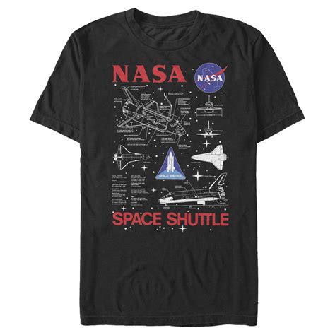 Nasa Nasa Men S Space Shuttle Schematic Details T Shirt Walmart