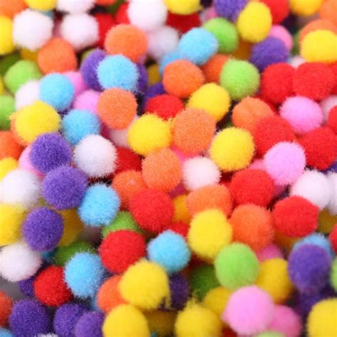 Buy 1000pcs Soft Round Fluffy Craft Pompoms Ball Mixed Color Pom Poms