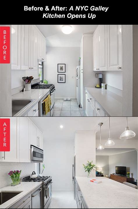 The area was too short and narrow for anybody to move. Before & After: A NYC Galley Kitchen Opens Up | Galley ...