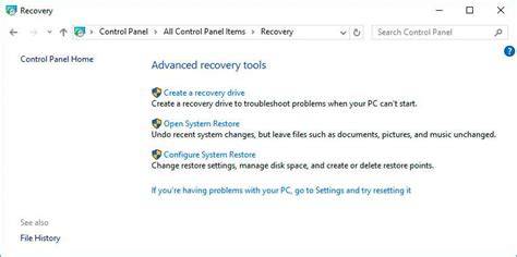 System Restore Point In Windows 10