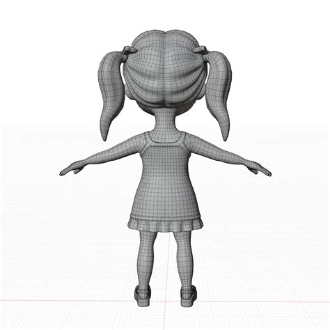 Modelo 3d Personaje De Dibujos Animados Chica Morena TurboSquid 1759056