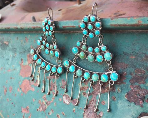 Gm Vintage Turquoise Earrings For Women Large Chandelier Turquoise