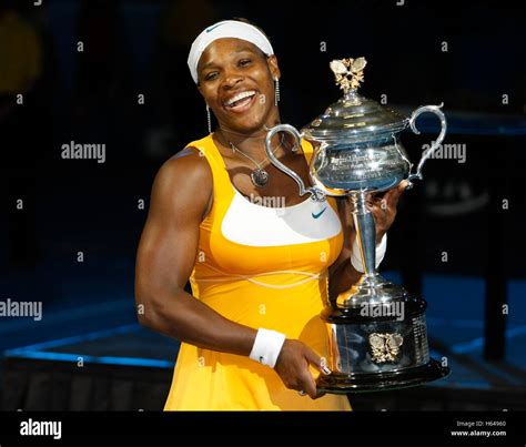 Womens Final Winner Serena Williams With A Trophy Tennis