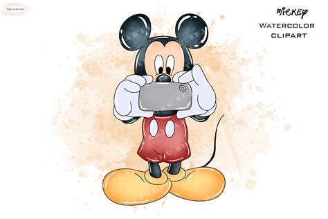 Mickey Mouse Clipart Mickey Watercolor Watercolor Mickey Etsy Canada
