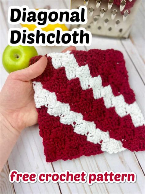 Free C2c Diagonal Crochet Dishcloth Pattern