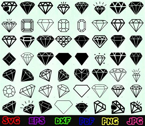Diamond Svg Diamond Cut File Diamond Silhouette Diamond Etsy Espa A