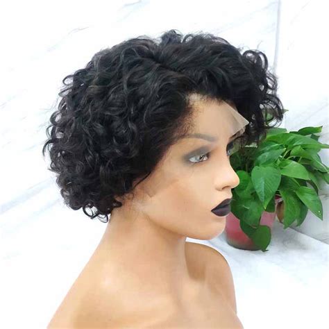 Best Pixie Cut Curly Full Lace Wig Human Hair For African