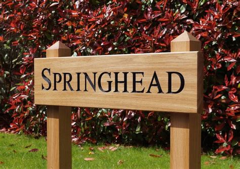 Premium Engraved Oak Free Standing House Sign By Traditional Wooden Ts