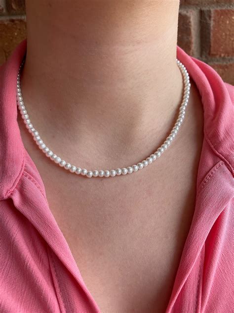 Small Pearl Necklace Etsy