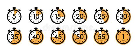 Set Of Timer Symbols Stopwatch Clock Timer Symbol Cooking