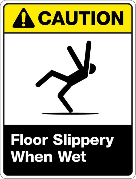 Caution Slippery When Wet Wall Sign Creative Safety Supply