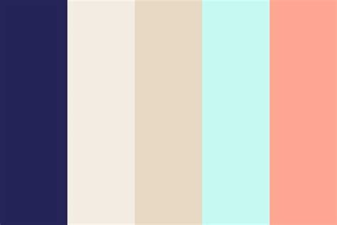 Mint Coral Navy Tan Color Palette Living Room Color Schemes Colour
