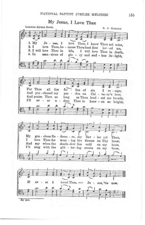 National Jubilee Melodies 155 My Jesus I Love Thee I Know Thou Art