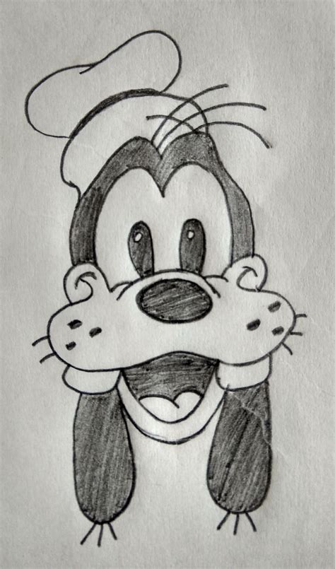Disneys Goofy Face Drawing Drawings Goofy Drawing