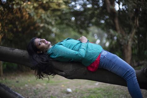 Indian Girl In The Park And Indian Lifestylewinter Stock Photo Image
