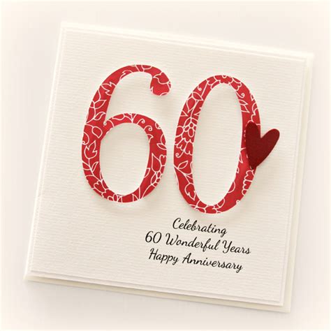 60th Anniversary Custom Card Personalised Wedding Husband Wife Diamond