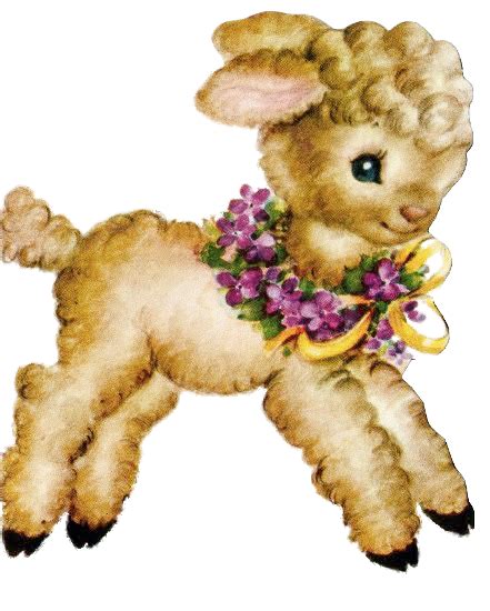 Zettas Aprons Happy Easter Lamb Pâques Vintage Carte De Paques