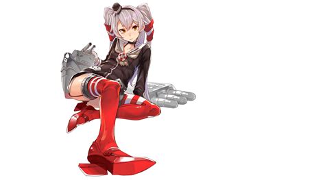 Amatsukaze Kancolle Anthropomorphism Blush Gloves Gray Hair Headband Kantai Collection Laio