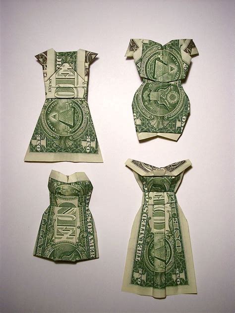 Dollar Bill Dresses Money Origami Dollar Bill Origami Folding Money