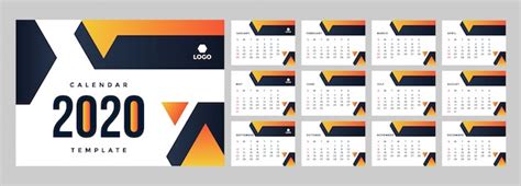 Premium Vector Modern Corporate Calendar Template