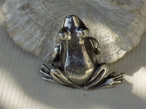Vintage Pewter Froggelria Tinpewter Frog Figurinevintage Etsy