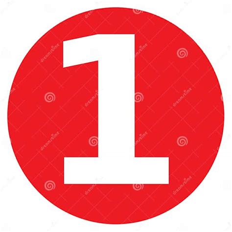 The Number 1 Big Red Dot Letters And Numbers Stock Illustration