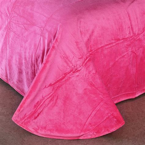 Victoria S Secret Velvet Warm Pink Printing Bedding Set Mh
