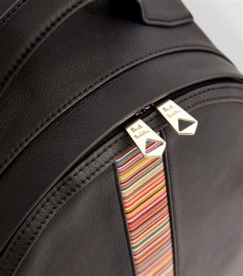 Paul Smith Black Leather Signature Stripe Backpack Harrods Uk