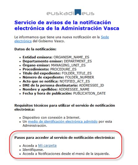 Guía De Uso De La Notificación Electrónica Sede Electrónica Euskadieus