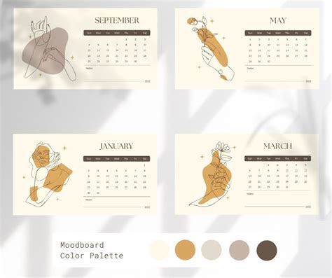 Nude Minimal Illustration Calendar Printable Monthly Etsy My Xxx Hot Girl