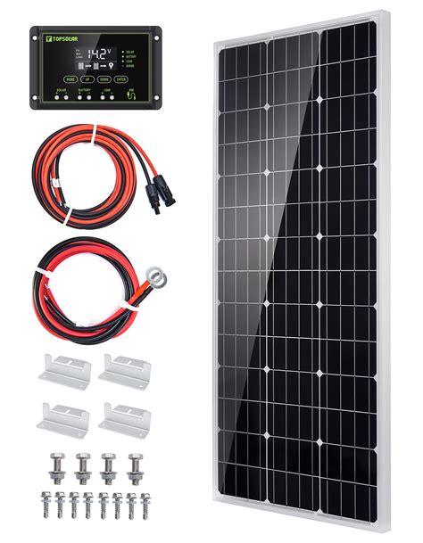 buy topsolar solar panel kit 100 watt 12 volt monocrystalline off grid system for homes rv boat