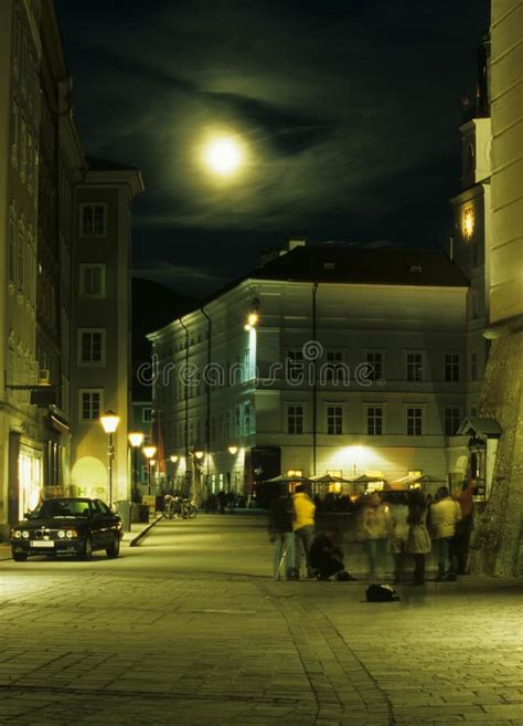 Street In Moon Light Stock Photo Image Of Moon Town 12740906