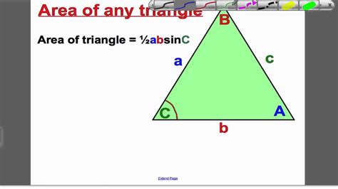 Find the area of this triangle: Student Videos | Reference library | Maths | tutor2u