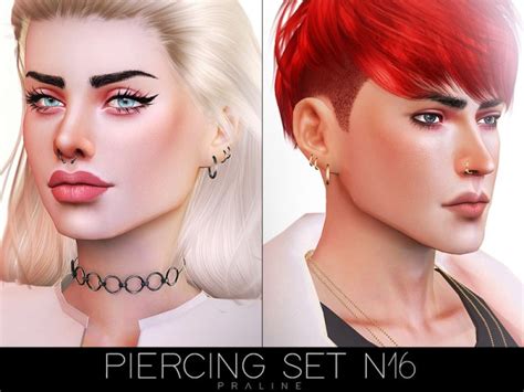 The Sims Resource Piercing Set N16 By Pralinesims Sims 4 Downloads
