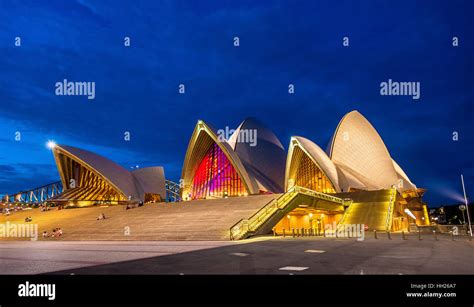 Sydney Opera House At Night Stock Photo Alamy